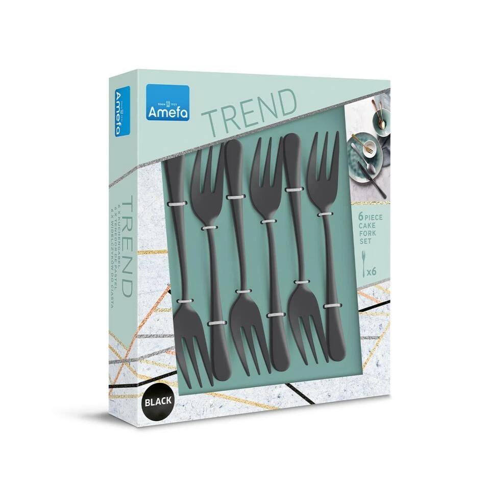 Amefa Austin Black 6 Gebaksvorkjes 5 Amefa Austin Black 6 Gebaksvorkjes - Afbeelding 3