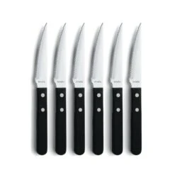 Amefa Pizza - 6 Steakmessen - Zwart