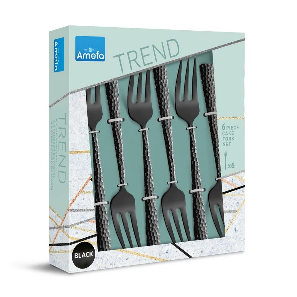 Amefa Felicity - 6 Gebaksvorkjes - Zwart 6 Amefa Felicity - 6 Gebaksvorkjes - Zwart - Afbeelding 4