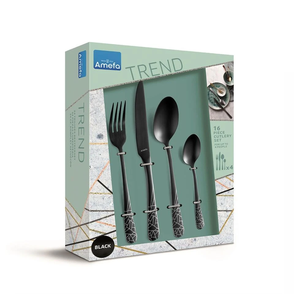 Amefa Austin Frost - 16-delige Bestekset Voor 4 Personen - Mat Zwart 5 Amefa Austin Frost - 16-delige Bestekset Voor 4 Personen - Mat Zwart - Afbeelding 3