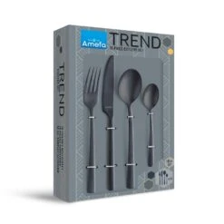 Amefa Manille - 16-delige Bestekset Voor 4 Personen - Stonewash Zwart -Amefa Verkoopwinkel 1000093306 0103